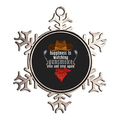 Happiness Is Watching Gunsmoke Over And Over Again Cowboys Trending Design Metallic Star Ornament