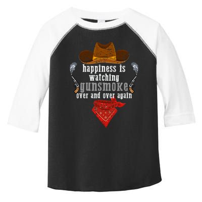 Happiness Is Watching Gunsmoke Over And Over Again Cowboys Trending Design Toddler Fine Jersey T-Shirt