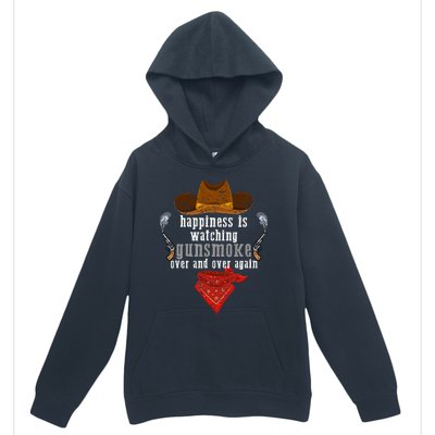 Happiness Is Watching Gunsmoke Over And Over Again Cowboys Trending Design Urban Pullover Hoodie