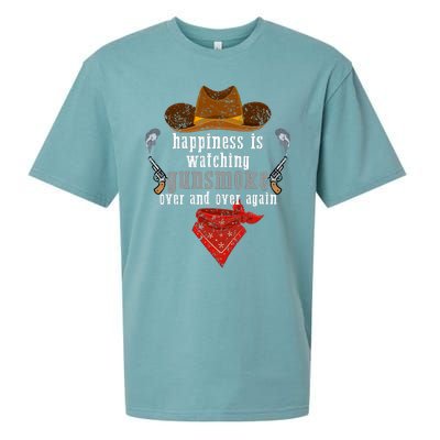 Happiness Is Watching Gunsmoke Over And Over Again Cowboys Trending Design Sueded Cloud Jersey T-Shirt