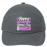 Happy International Womens Day March 8 7-Panel Snapback Hat