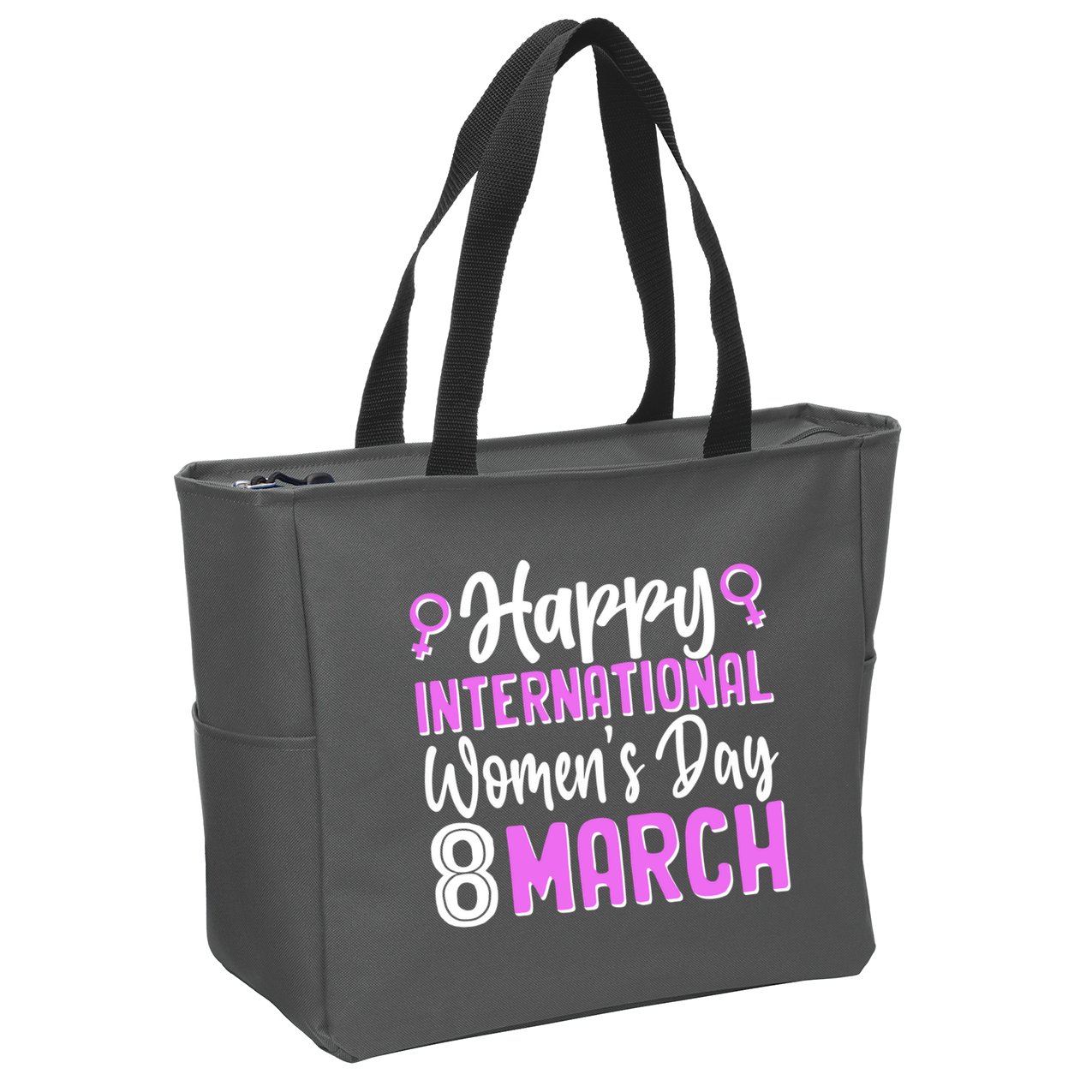 Happy International Womens Day March 8 Zip Tote Bag