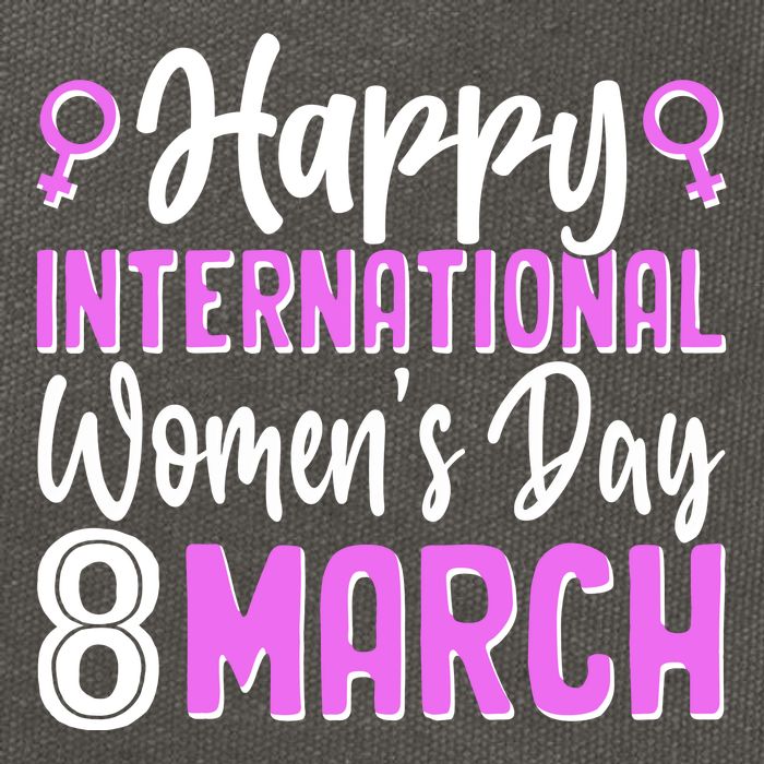 Happy International Womens Day March 8 Cotton Canvas Backpack