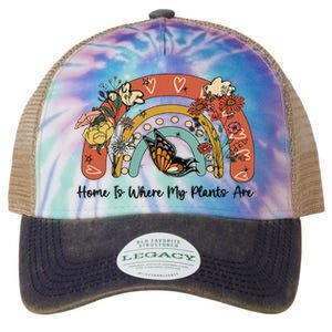 Home Is Where My Plants Are. Funny Distressed Gardening Legacy Tie Dye Trucker Hat