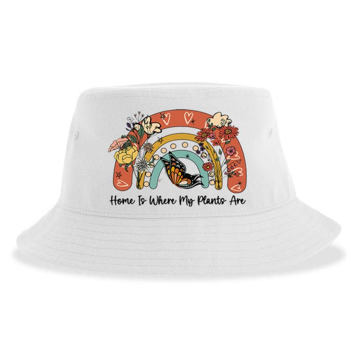 Home Is Where My Plants Are. Funny Distressed Gardening Sustainable Bucket Hat