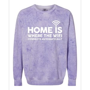 HOME IS WHERE THE WIFI FUNNY Colorblast Crewneck Sweatshirt