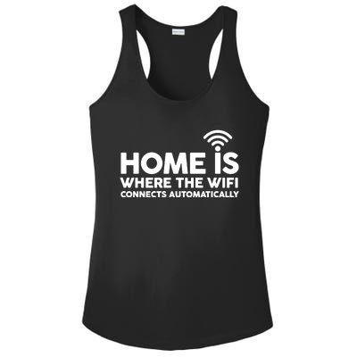 HOME IS WHERE THE WIFI FUNNY Ladies PosiCharge Competitor Racerback Tank