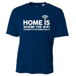 HOME IS WHERE THE WIFI FUNNY Cooling Performance Crew T-Shirt