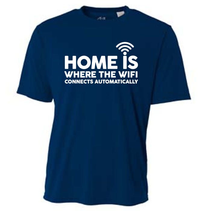 HOME IS WHERE THE WIFI FUNNY Cooling Performance Crew T-Shirt