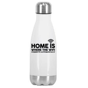 HOME IS WHERE THE WIFI FUNNY Stainless Steel Insulated Water Bottle