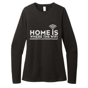 HOME IS WHERE THE WIFI Womens CVC Long Sleeve Shirt