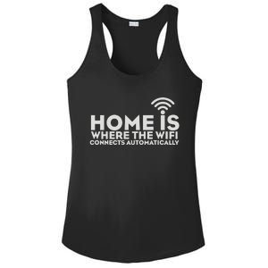 HOME IS WHERE THE WIFI Ladies PosiCharge Competitor Racerback Tank