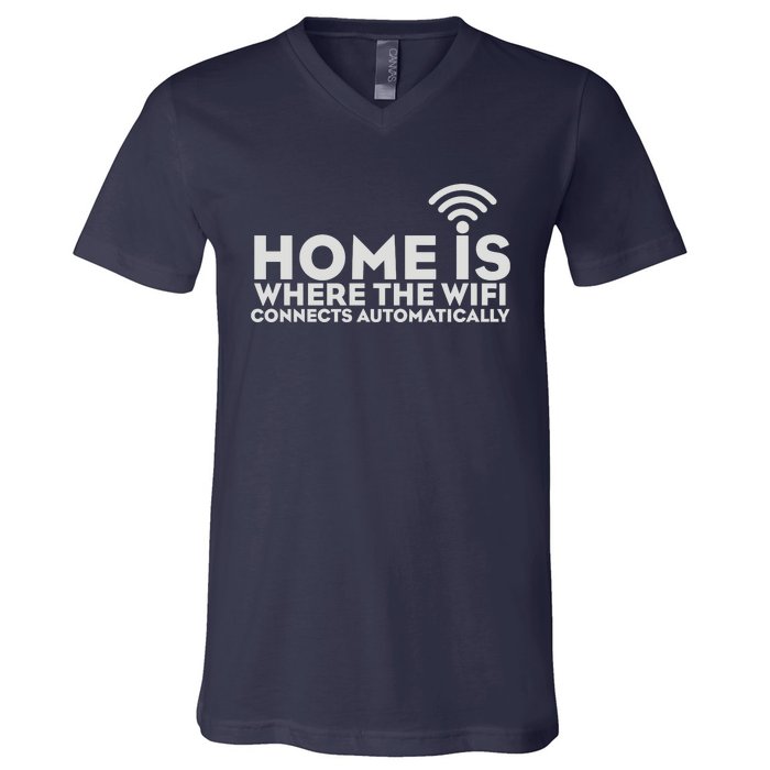 HOME IS WHERE THE WIFI V-Neck T-Shirt