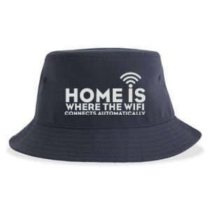 HOME IS WHERE THE WIFI Sustainable Bucket Hat