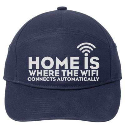 HOME IS WHERE THE WIFI 7-Panel Snapback Hat