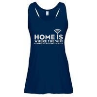 HOME IS WHERE THE WIFI Ladies Essential Flowy Tank