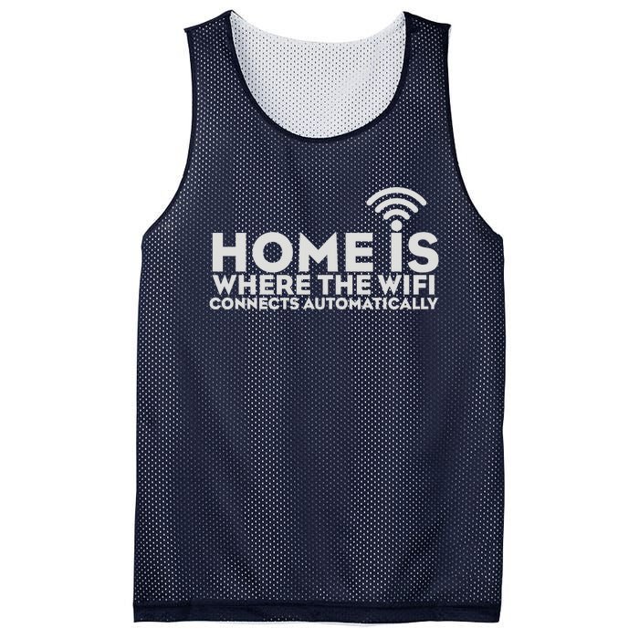 HOME IS WHERE THE WIFI Mesh Reversible Basketball Jersey Tank