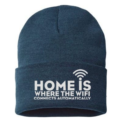 HOME IS WHERE THE WIFI Sustainable Knit Beanie