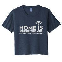 HOME IS WHERE THE WIFI Women's Crop Top Tee