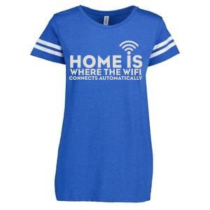 HOME IS WHERE THE WIFI Enza Ladies Jersey Football T-Shirt