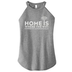 HOME IS WHERE THE WIFI Women's Perfect Tri Rocker Tank