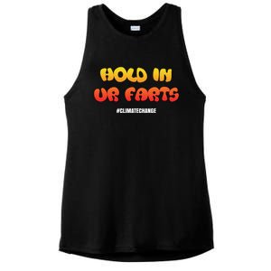 Hold In Your Farts Climate Change Cute Gift Ladies PosiCharge Tri-Blend Wicking Tank