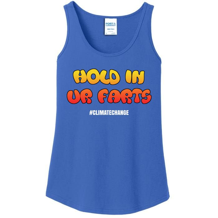 Hold In Your Farts Climate Change Cute Gift Ladies Essential Tank