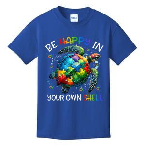 Happy In Your Own Shell Autism Awareness Kids T-Shirt