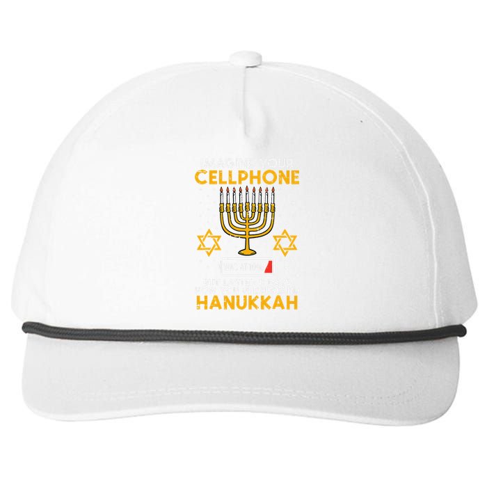 Hanukkah Imagine Your Cellphone Chanukah Jew Snapback Five-Panel Rope Hat