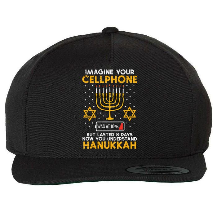 Hanukkah Imagine Your Cellphone Chanukah Jew Wool Snapback Cap