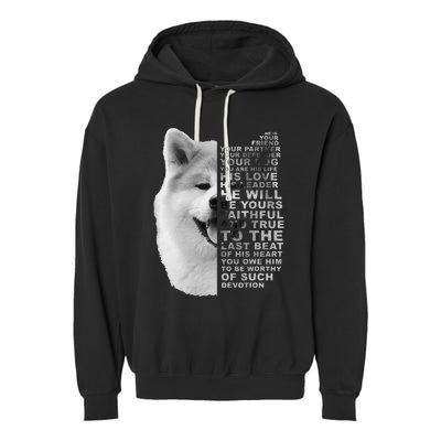 He Is Your Friend Your Partner Your Dog Akita Inu Garment-Dyed Fleece Hoodie