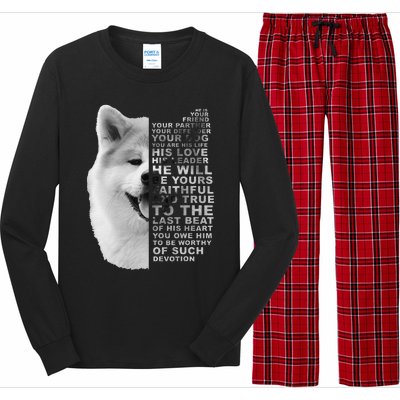 He Is Your Friend Your Partner Your Dog Akita Inu Long Sleeve Pajama Set