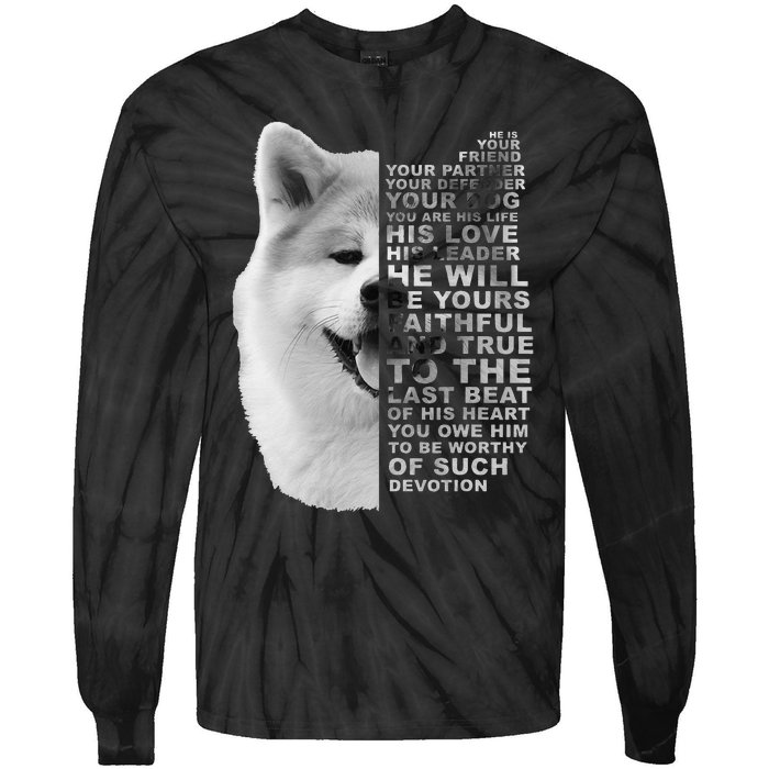 He Is Your Friend Your Partner Your Dog Akita Inu Tie-Dye Long Sleeve Shirt