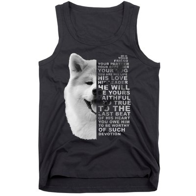 He Is Your Friend Your Partner Your Dog Akita Inu Tank Top