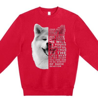 He Is Your Friend Your Partner Your Dog Akita Inu Premium Crewneck Sweatshirt