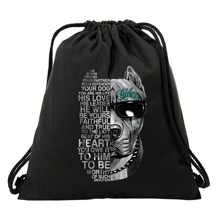 He Is Your Friend Your Partner Your American Bully Dog Bread Drawstring Bag