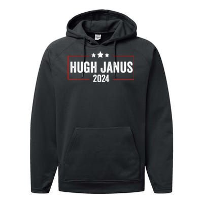 Hugh Janus 24 For President Funny Election Performance Fleece Hoodie