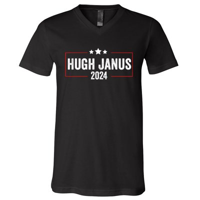 Hugh Janus 24 For President Funny Election V-Neck T-Shirt