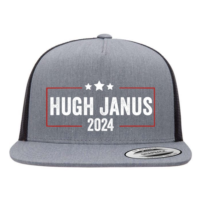 Hugh Janus 24 For President Funny Election Flat Bill Trucker Hat