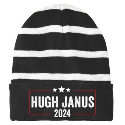 Hugh Janus 24 For President Funny Election Striped Beanie with Solid Band