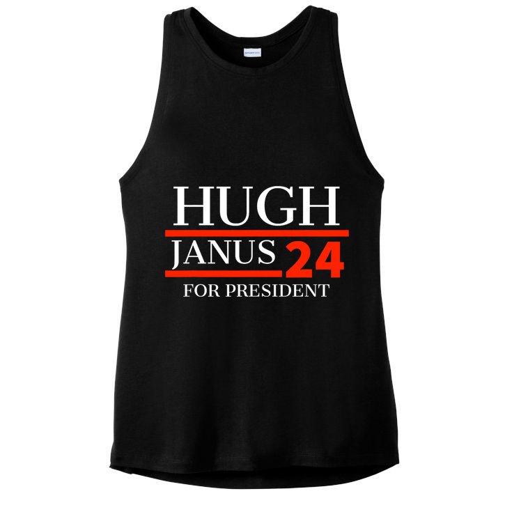 Hugh Janus 24 For President Funny 2024 Election Ladies PosiCharge Tri-Blend Wicking Tank