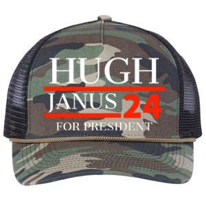 Hugh Janus 24 For President Funny 2024 Election Retro Rope Trucker Hat Cap