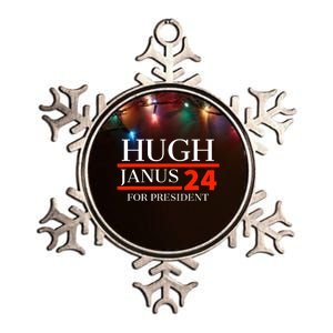 Hugh Janus 24 For President Funny 2024 Election Metallic Star Ornament