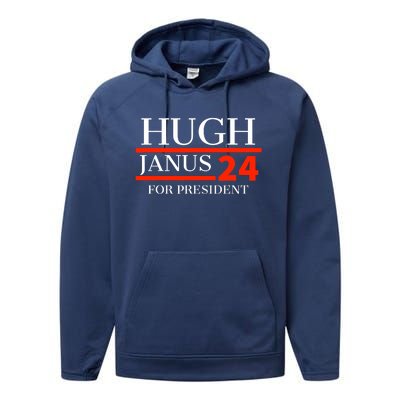 Hugh Janus 24 For President Funny 2024 Election Performance Fleece Hoodie