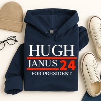 Hugh Janus 24 For President Funny 2024 Election Hoodie