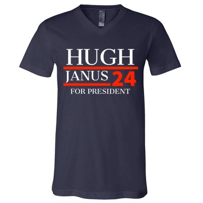 Hugh Janus 24 For President Funny 2024 Election V-Neck T-Shirt
