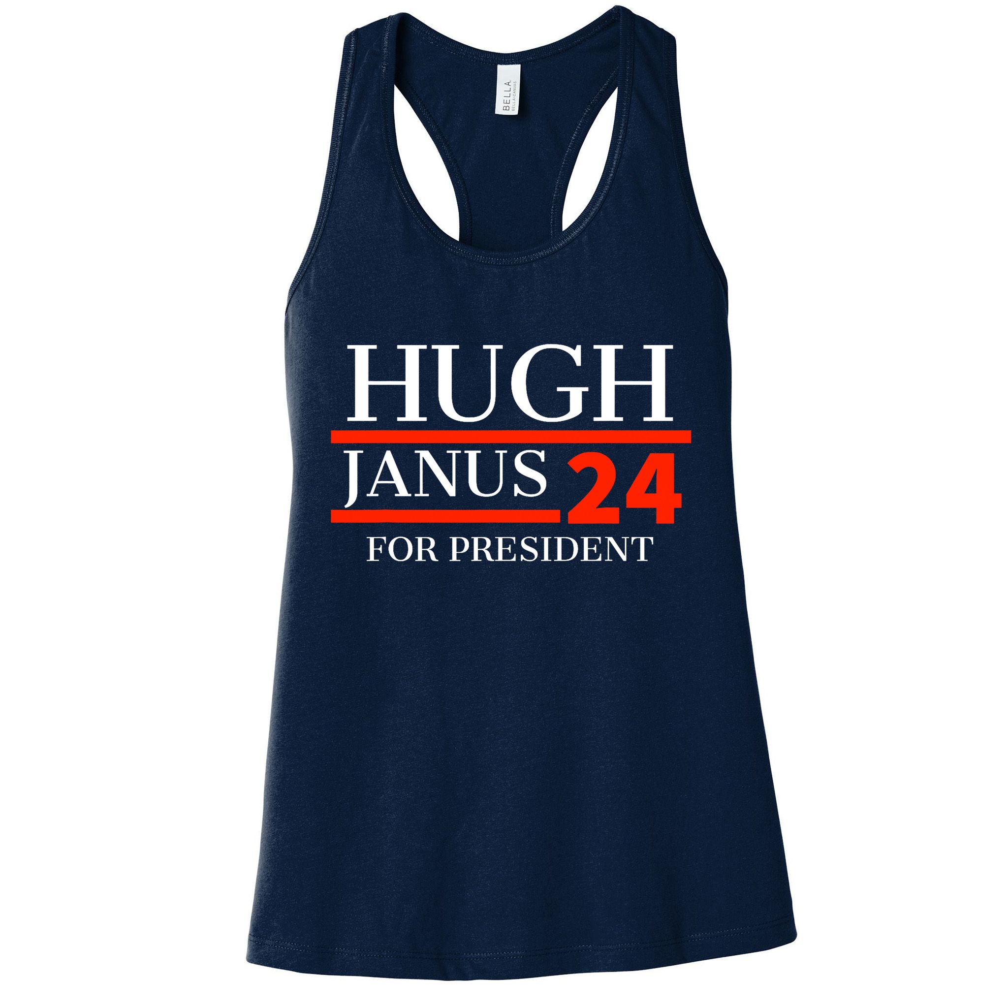 Hugh Janus 24 For President Funny 2024 Election Womens Tank Top