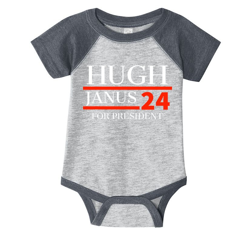Hugh Janus 24 For President Funny 2024 Election Infant Baby Jersey Bodysuit