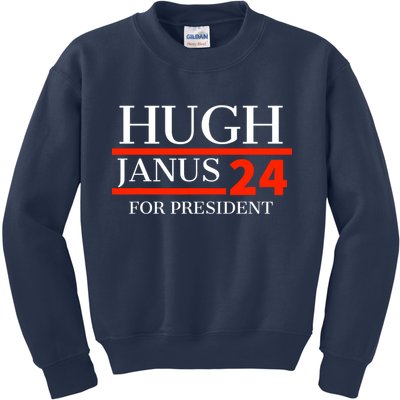 Hugh Janus 24 For President Funny 2024 Election Kids Sweatshirt