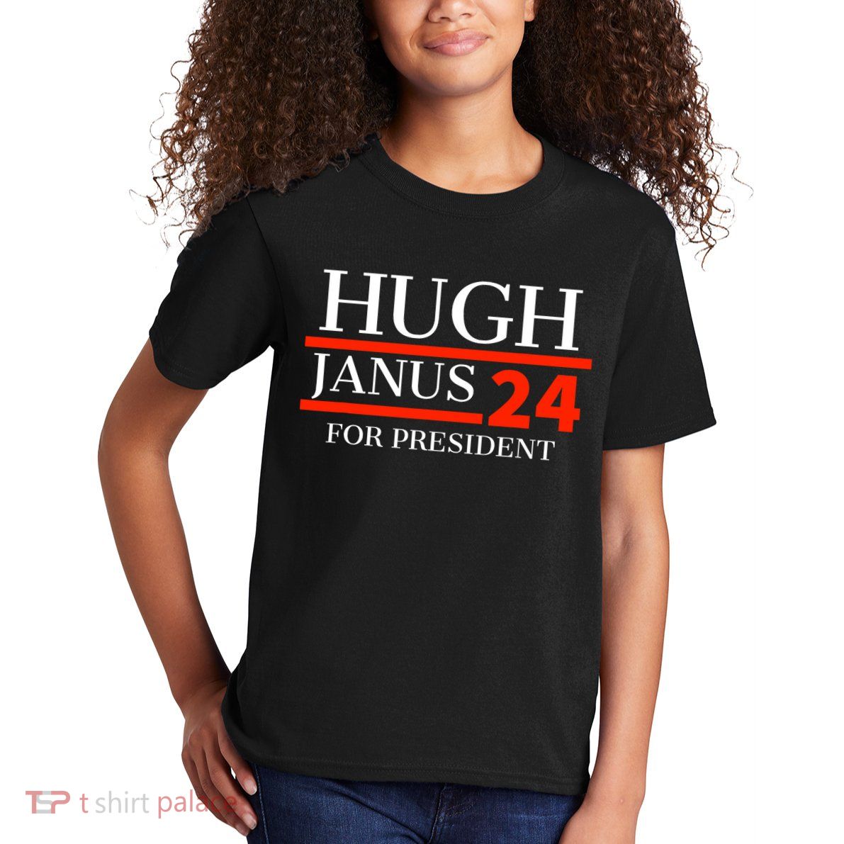 Hugh Janus 24 For President Funny 2024 Election Kids T-Shirt